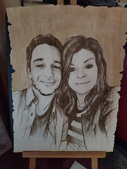 Gravure de photos sur bois