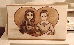 Gravure sur bois massif