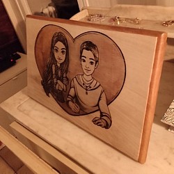 Gravure sur bois massif